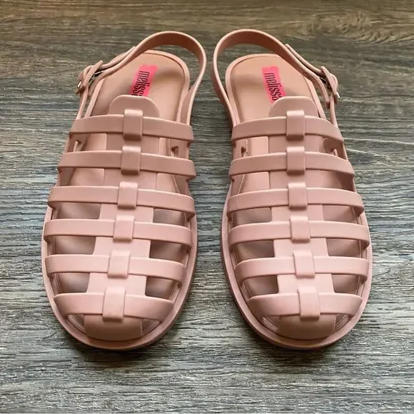 Melissa Disco Sandals in Dark Matte Pink 5 - Picture 6 of 11